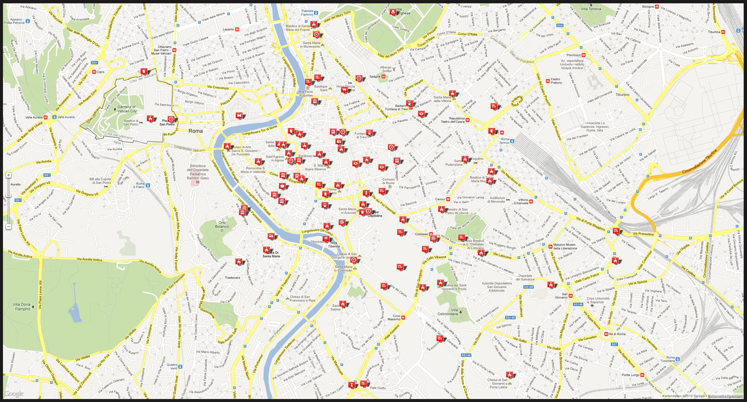 Karte und Stadtplan von Rom