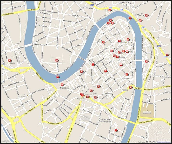 Verona Map Pa Turistica Italia