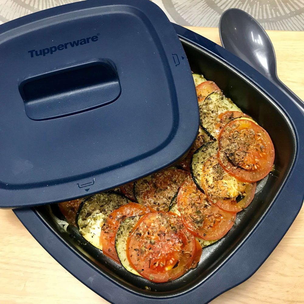 Receta con MicroPro Grill de Tupperware en el microondas.