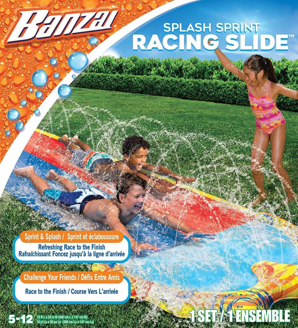 Banzai 16ft Splash Sprint Racing Slide Zappies