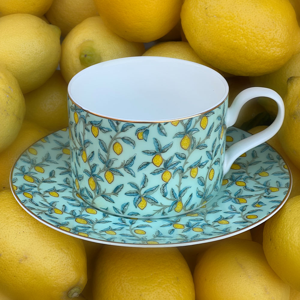 Lemon Tea Cup & Saucer Set of 6