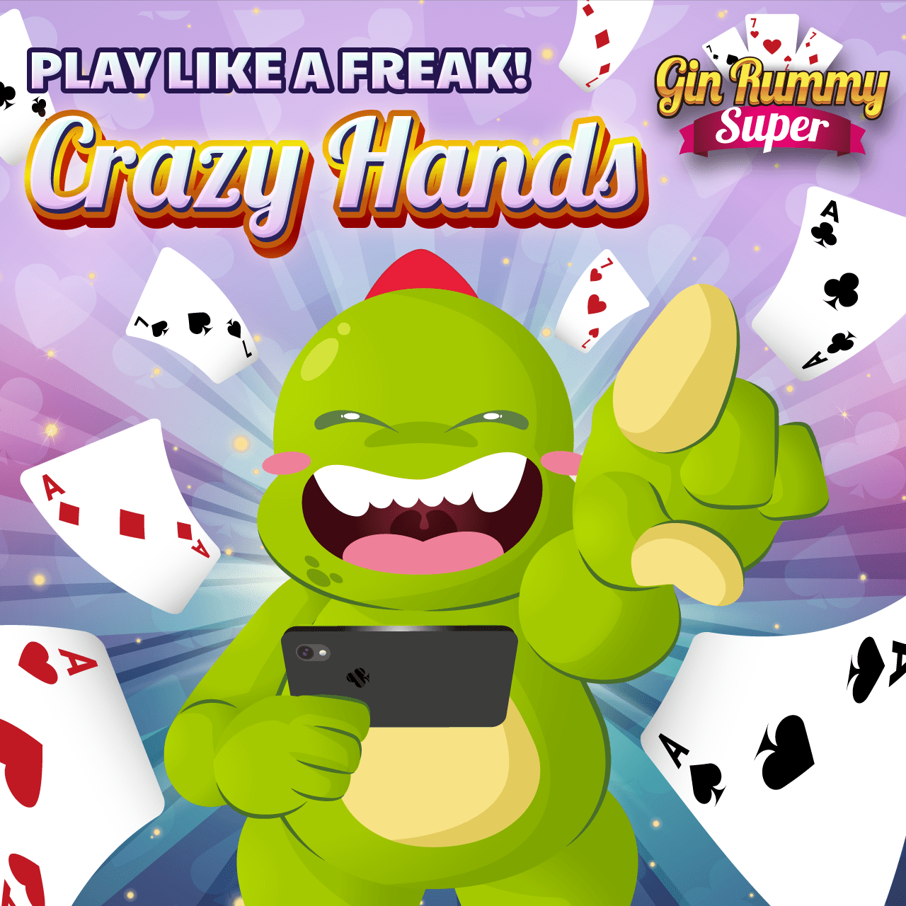 Zarzilla Play Like a Freak! Crazy Hands in Gin Rummy Super