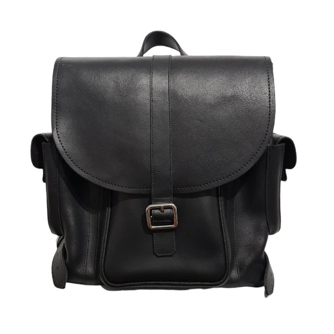 Men's Black Leather Backpack Zatchels BUY ONLINE Free UK P&P