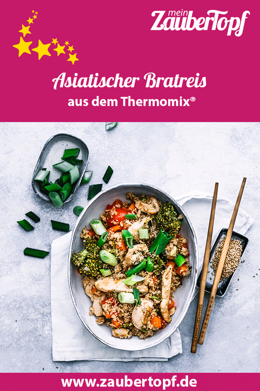 Asiatischer Bratreis mit Gemüse und Hähnchen mein ZauberTopf