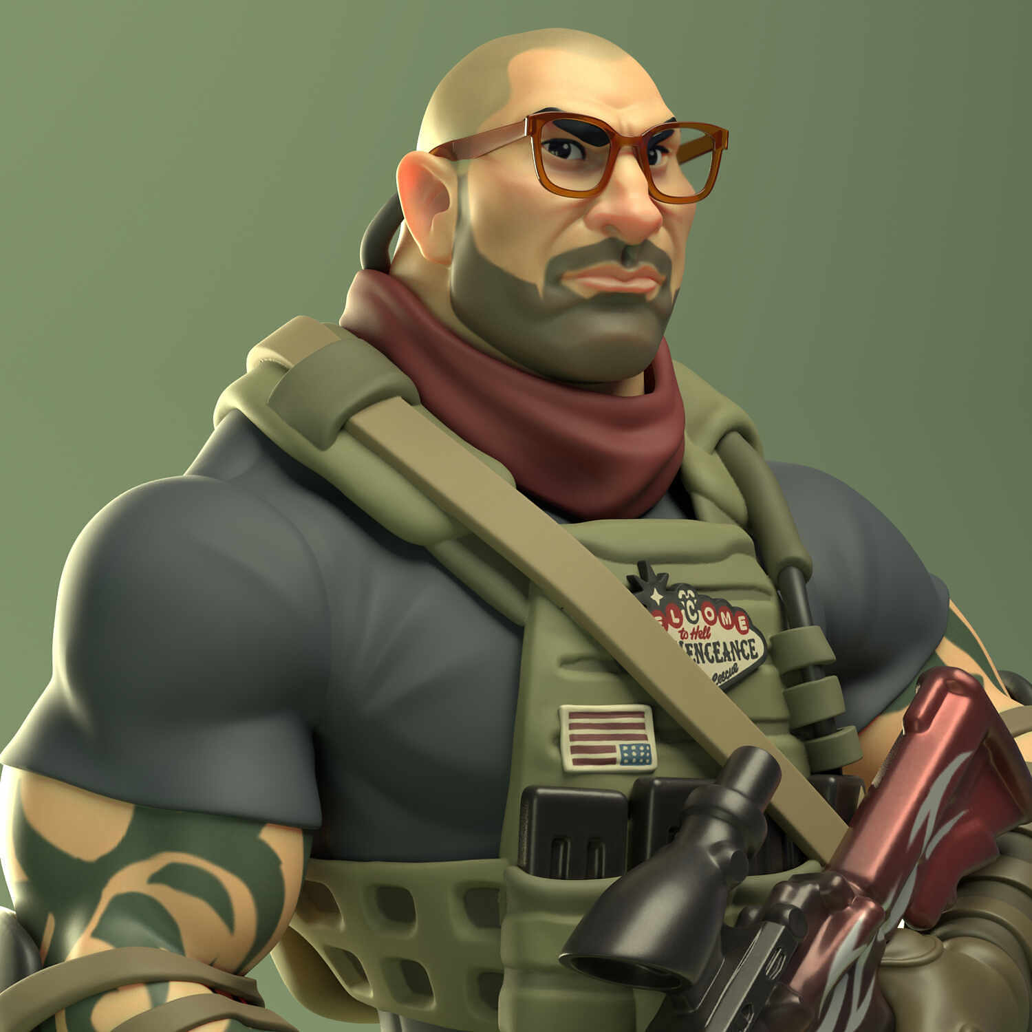 Dave Bautista (Scott Ward) Army of the dead ZBrushCentral