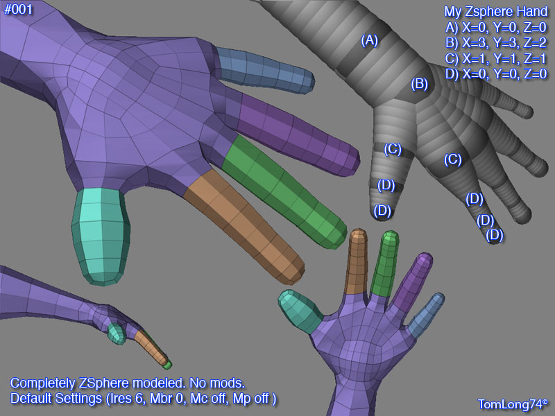 Tutorial EZ Zsphere Hand Good Topography ZBrushCentral