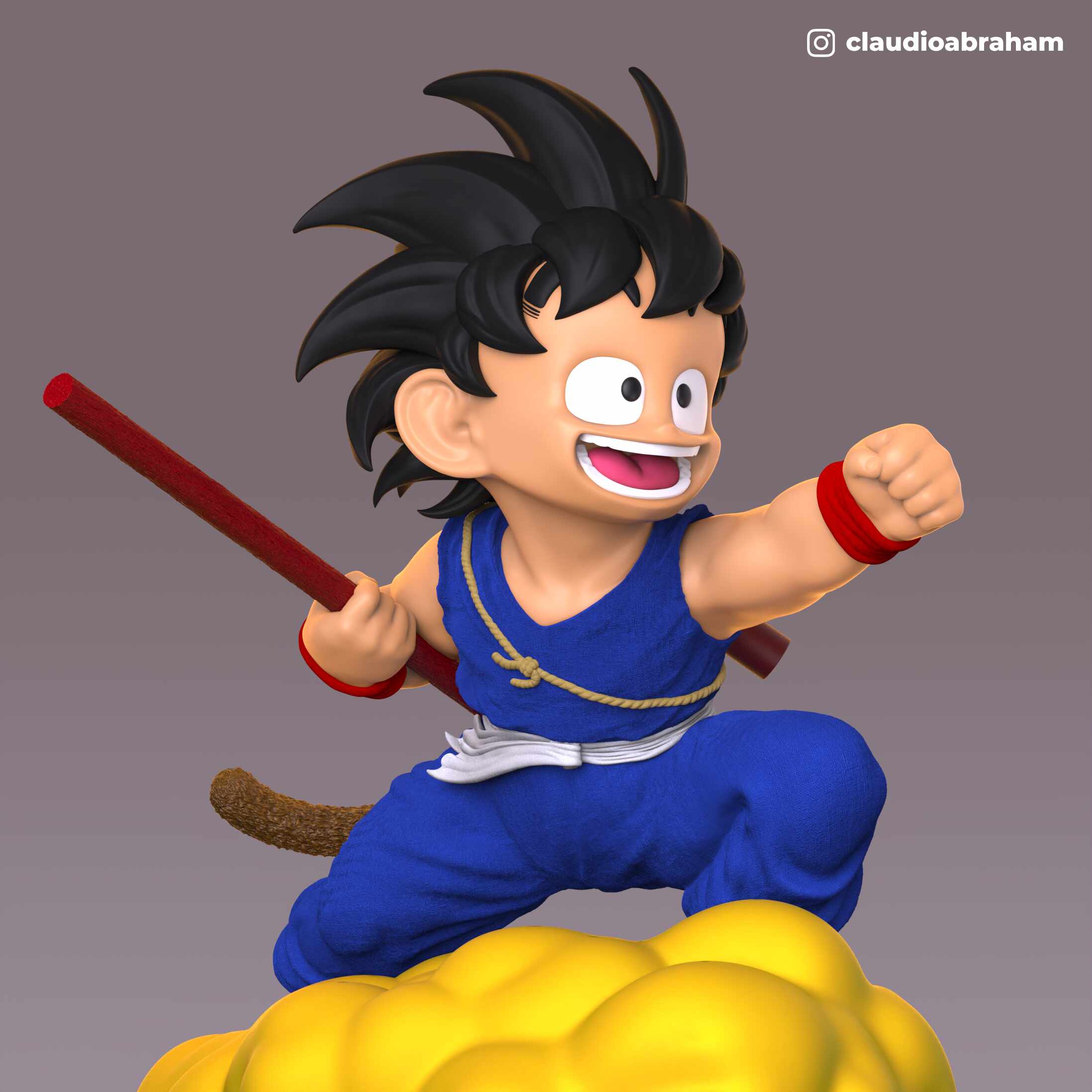 Kid Goku with Flying Nimbus Blue Suit ZBrushCentral