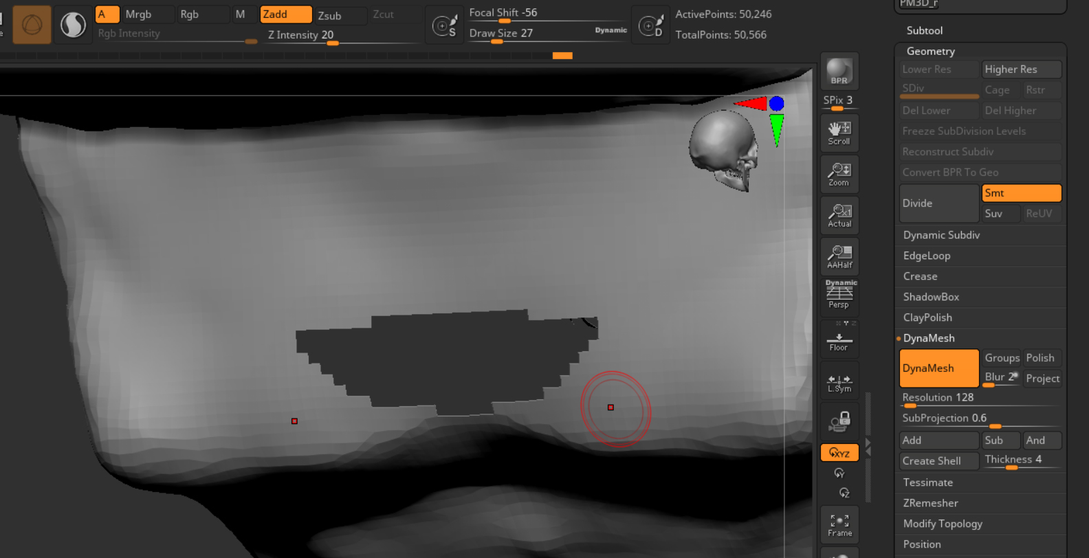 How do you add geometry to a hole? ZBrushCentral