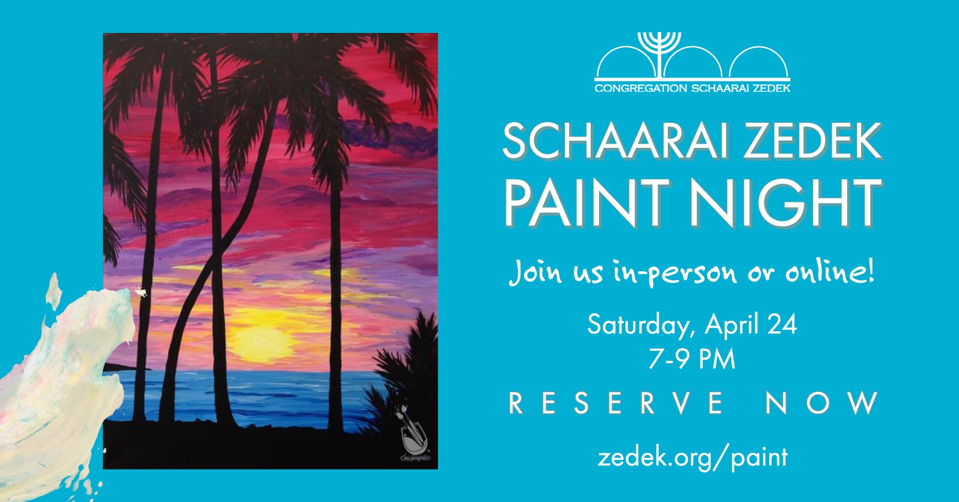 Schaarai Zedek Paint Night (Virtual OR InPerson) Congregation