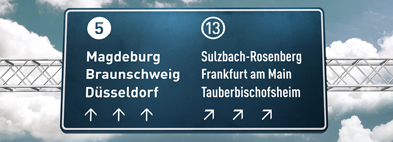 FF Din Font Usage in Germany Road signage