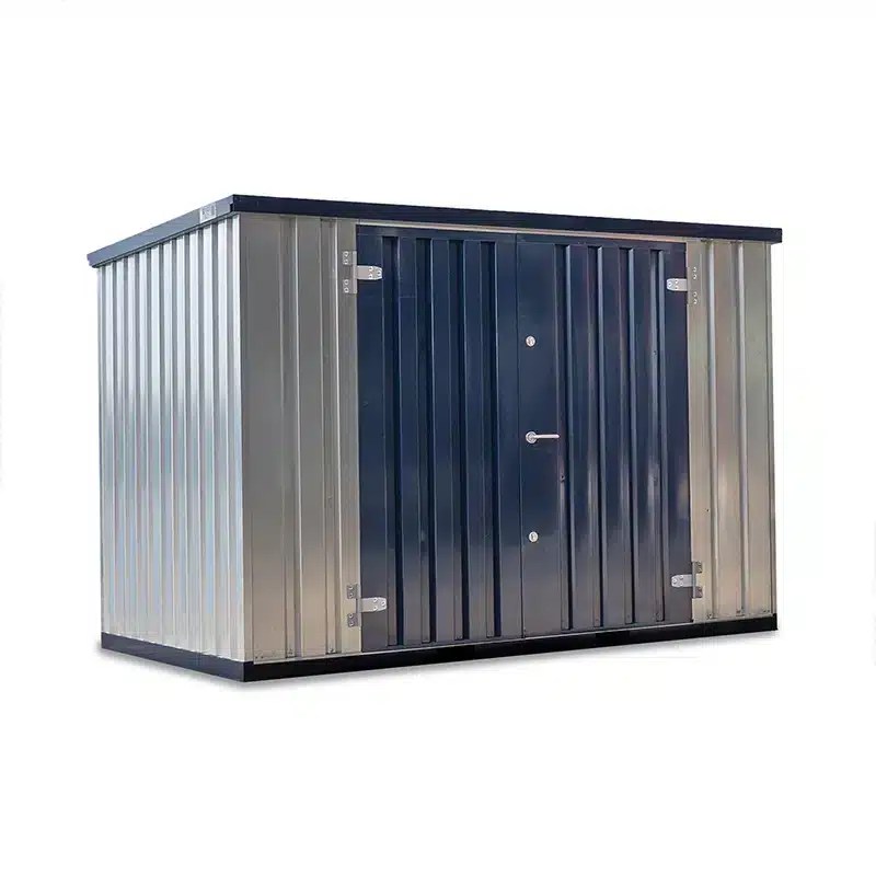 FOCO® Staalblauw Container 4 x 2 meter dubbele deur Zelfbouwcontainer