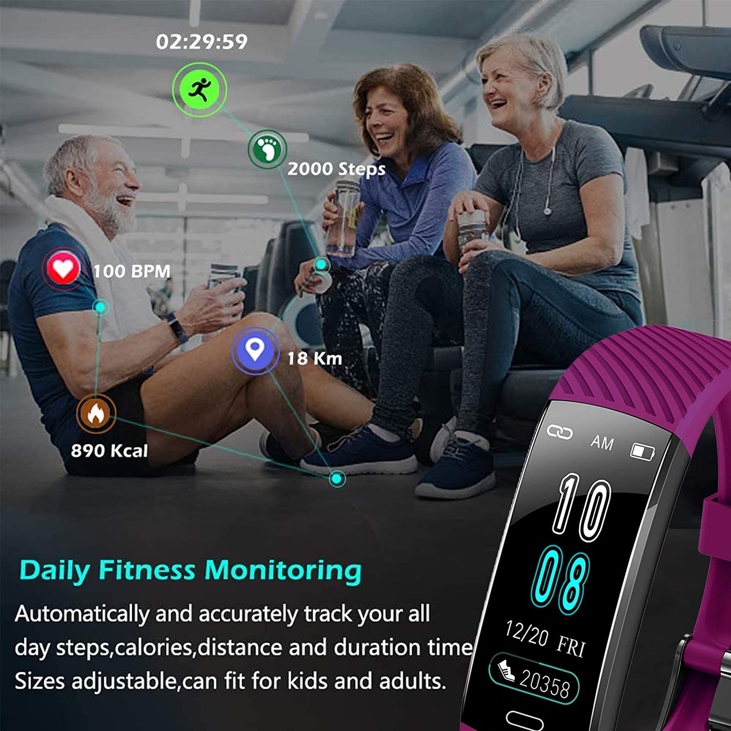 ASWEE Fitness Trackers Activity Tracker Watch with Heart Rate Blood