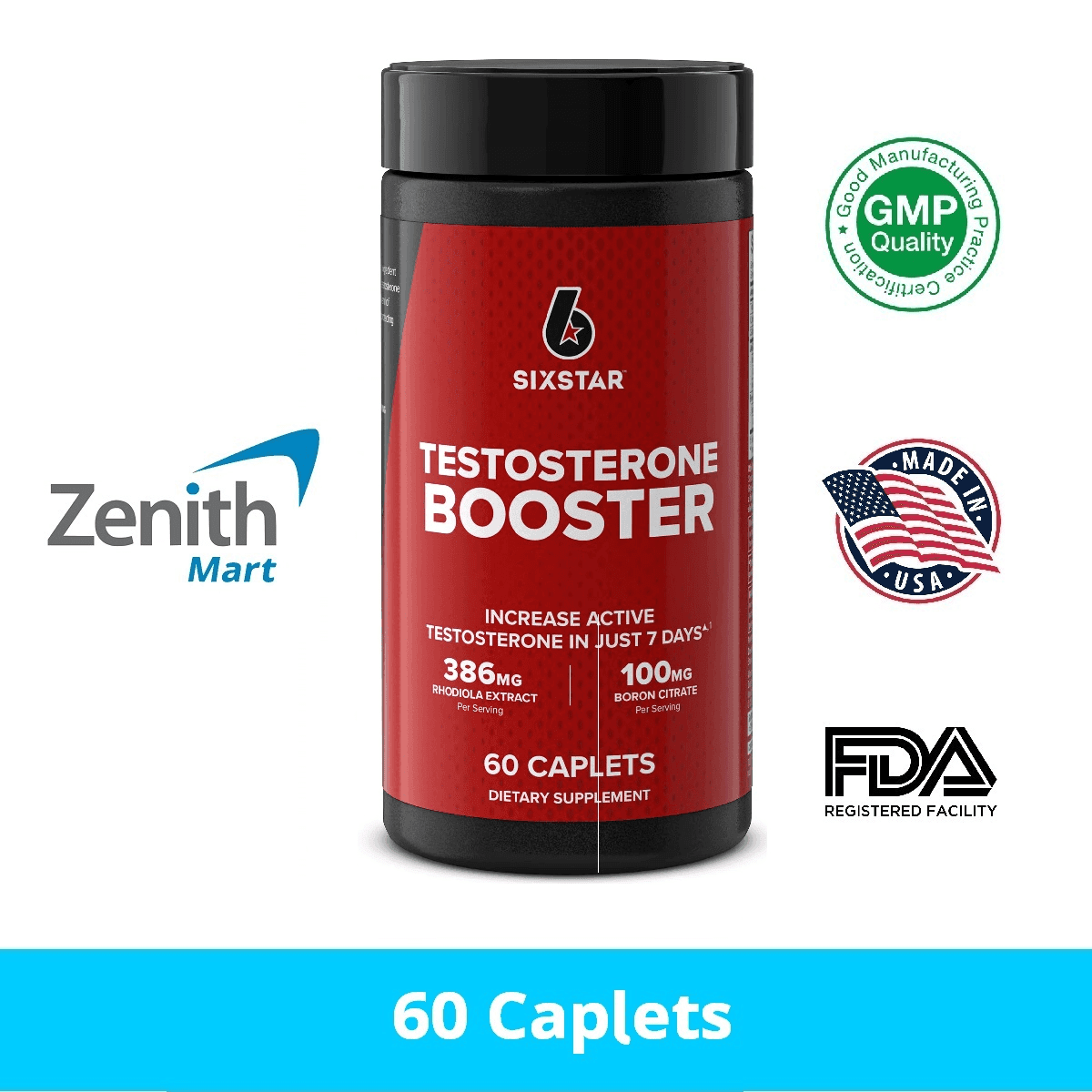 Six Star Natural Testosterone Booster Boost Stamina, Libido