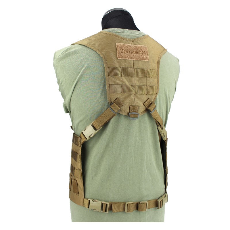 Split Front Chest Rig with MOLLE system for individual outfitting