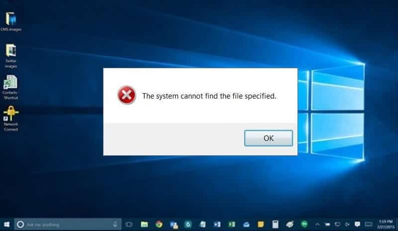 How to Fix "The system cannot find the file specified" Error