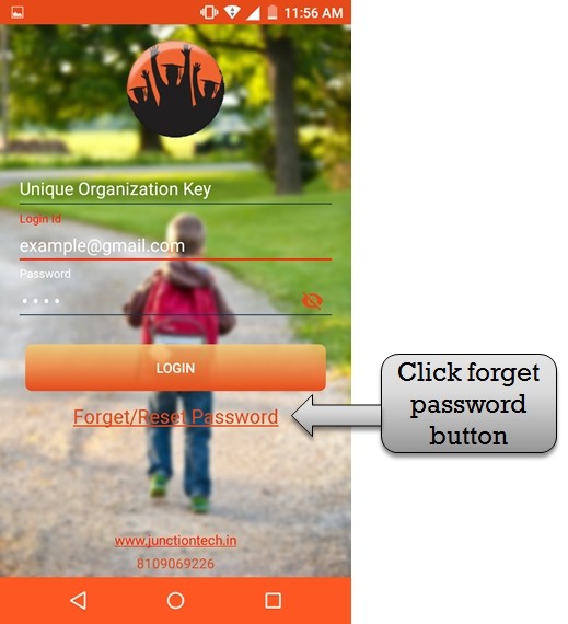 School app reset password school management ZeroERP Education