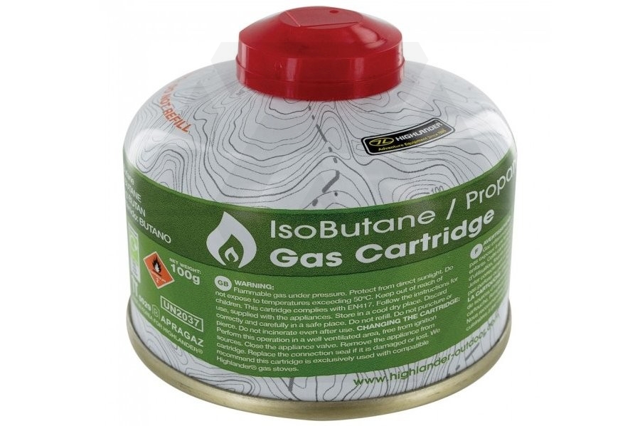Highlander Butane Camping Gas 100g Valved Cartridge Zero One Airsoft