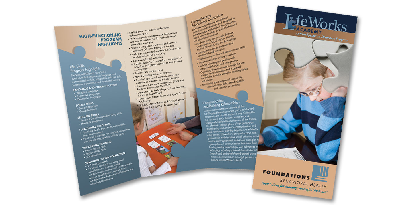 Foundations Behavioral Health Trifold Brochures 2013 DDA Case Studies