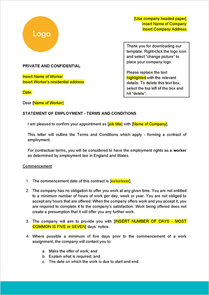 ZeroHour Contract Template Free Word Download Zervant