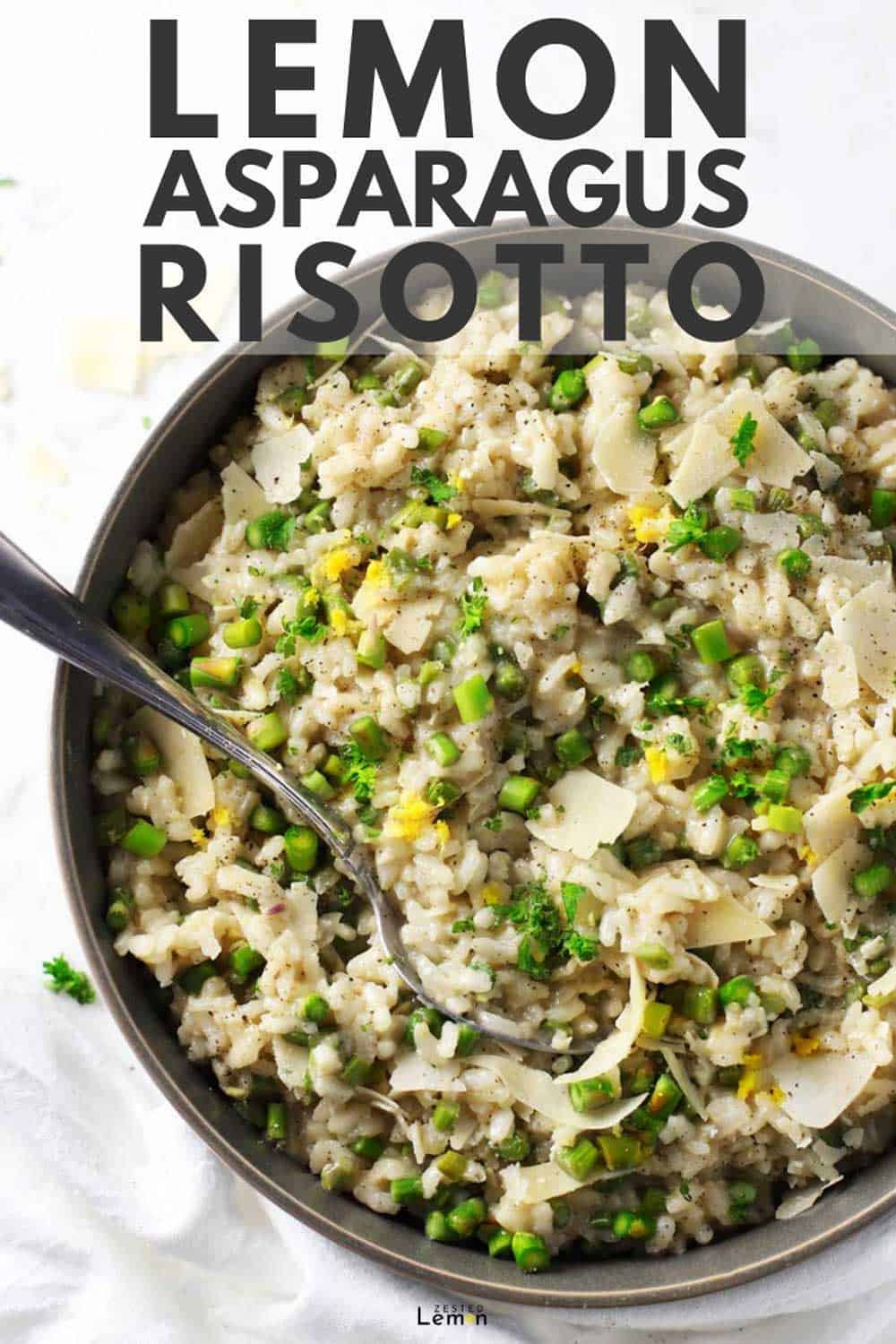 Lemon Asparagus Risotto Zested Lemon