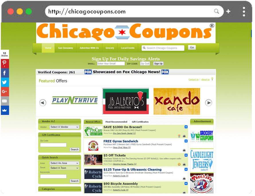 Chicago Coupons Sell Coupons Online site Case Study