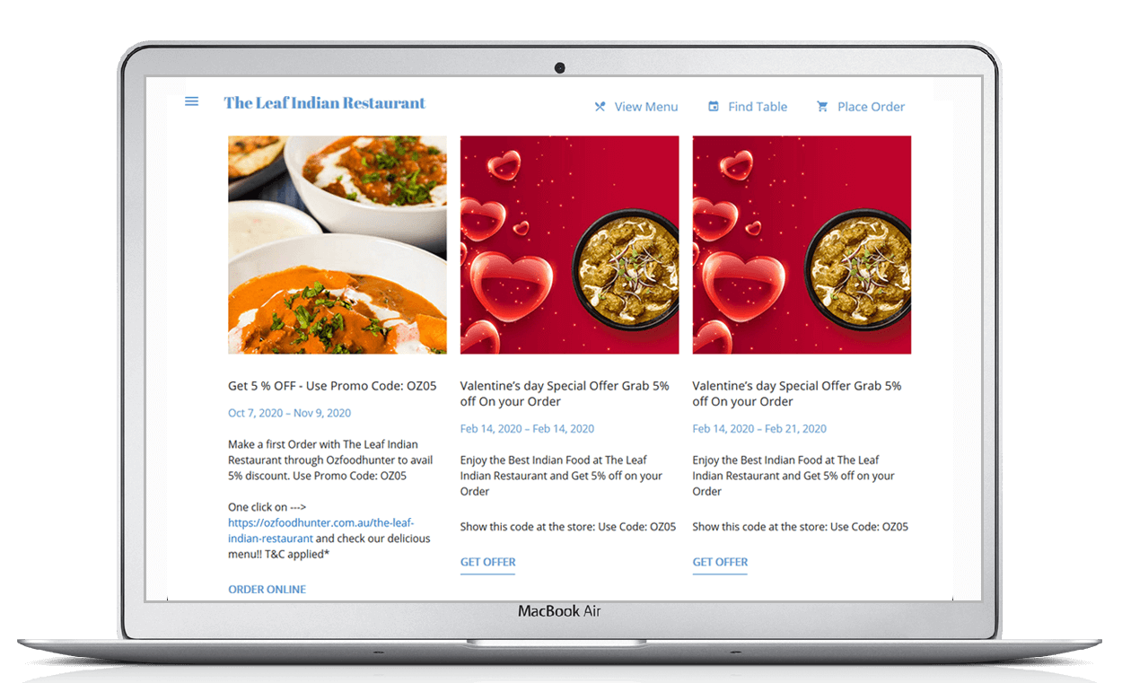 The Leaf Indian Food Delivery Australian Restaurant site Case Study