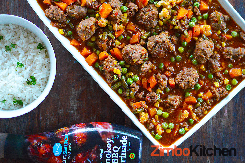 Smokey BBQ Mince & Sausage Stew ZimboKitchen
