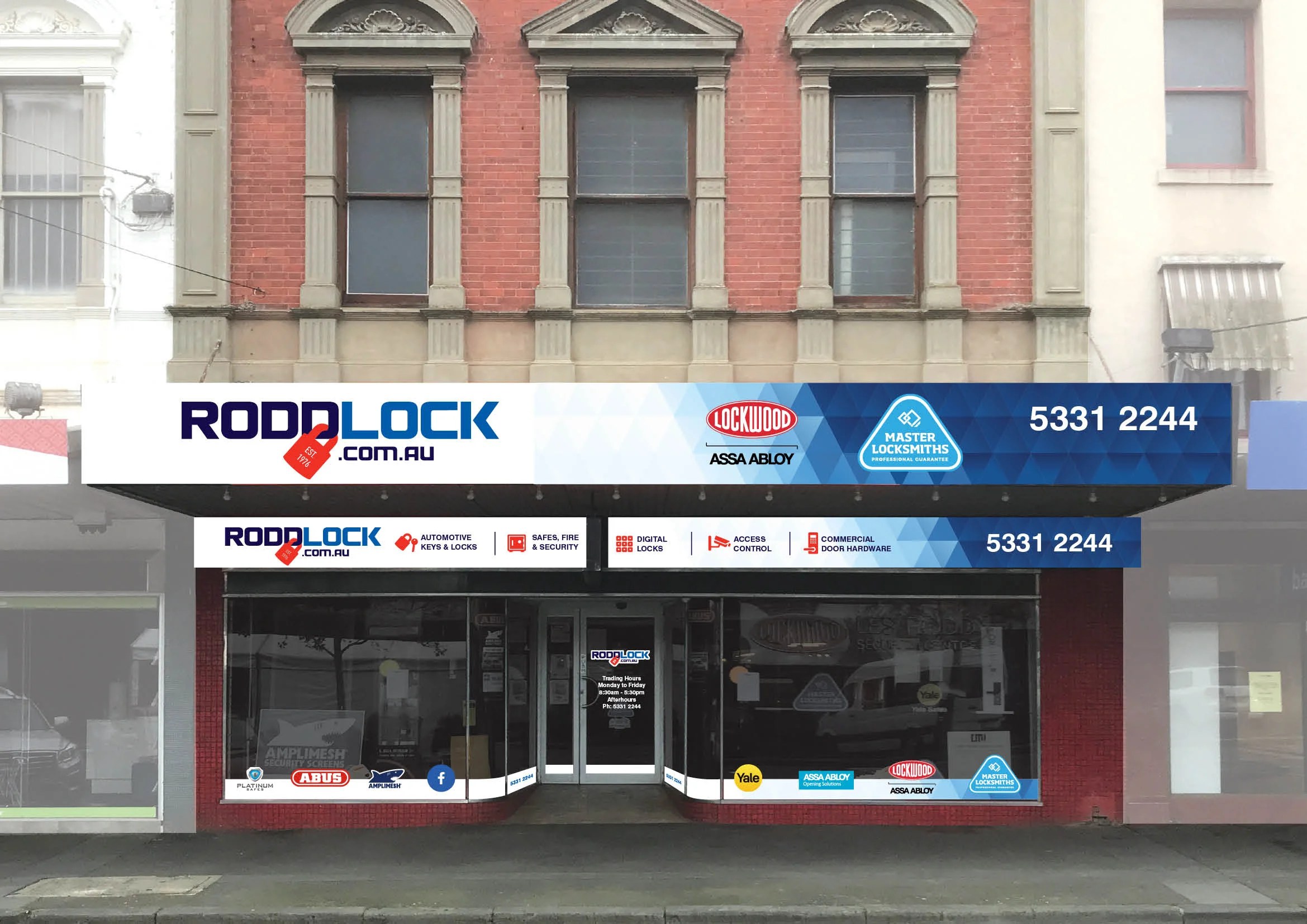 Signs Ballarat. Roddlock Shop Signage Design & Install Logo Design