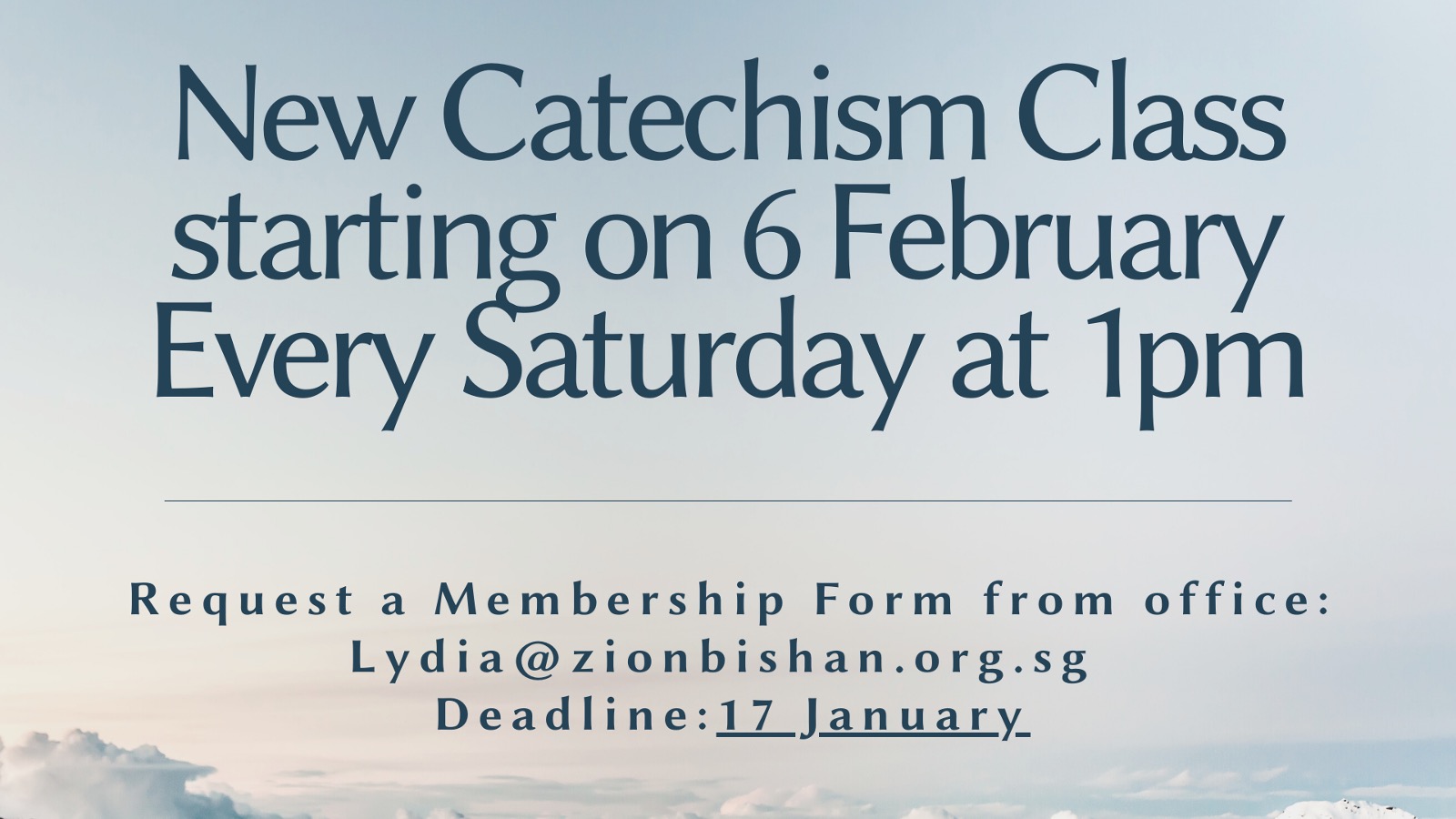 Catechism Class Zion Bishan BiblePresbyterian Church