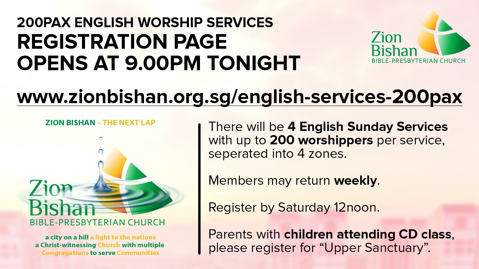 200pax English Worship Services Zion Bishan BiblePresbyterian Church