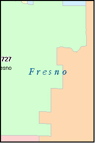 FRESNO California, CA ZIP Code Map Downloads