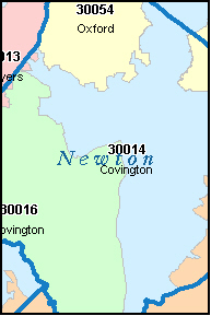NEWTON County, Digital ZIP Code Map
