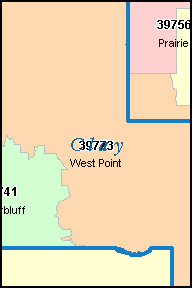 Mississippi Map With Zip Codes Panola County, MS Zip Code Wall Map