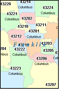 HILLIARD Ohio, OH ZIP Code Map Downloads