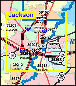 Mississippi ZIP Code Map including County Maps
