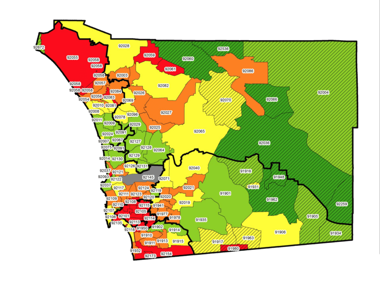 San Diego Zip Code Map Zip Code Mapped