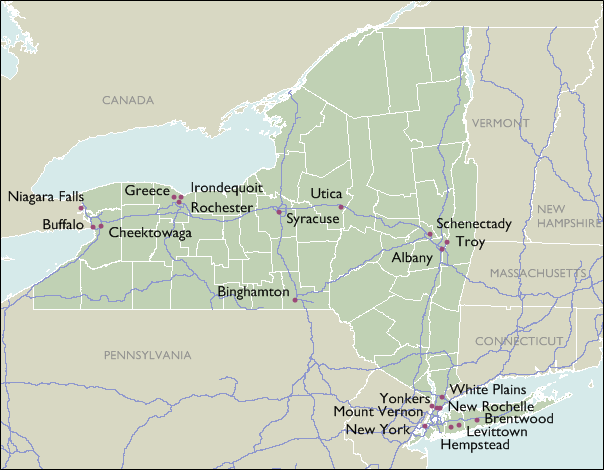 City 5 Digit Zip Code Maps of New York