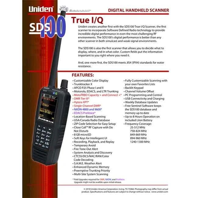 Police Scanner Deal Best Scanner + FREE Programming Uniden SDS100