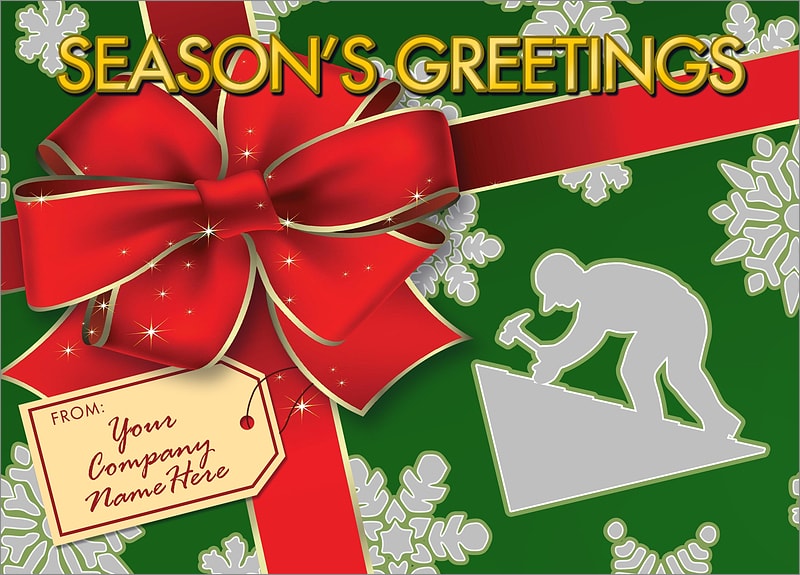 Roofing Gift Wrap Christmas Cards Customized For Your Business