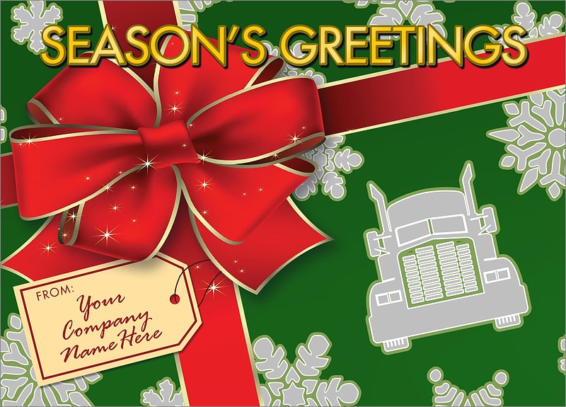 Trucking Gift Wrap Christmas Cards Customized For Your Business