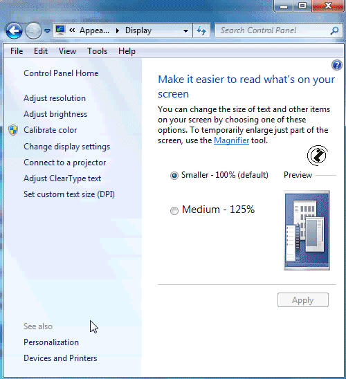 CONTROL PANEL screen saver