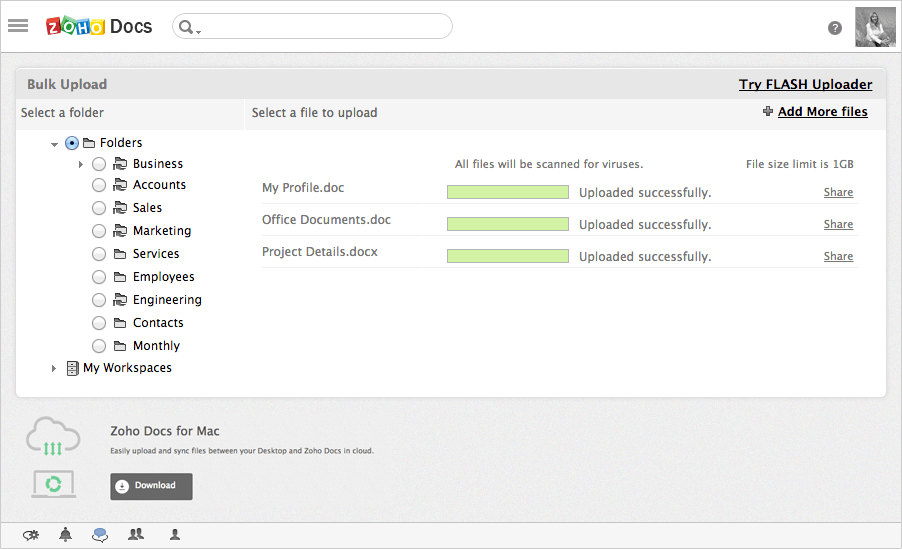Online File Storage Zoho Docs