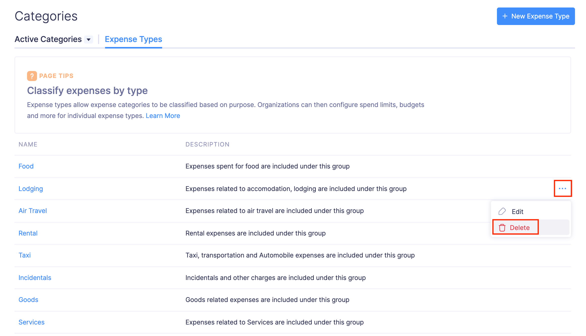 Expense Types User Guide Zoho Expense
