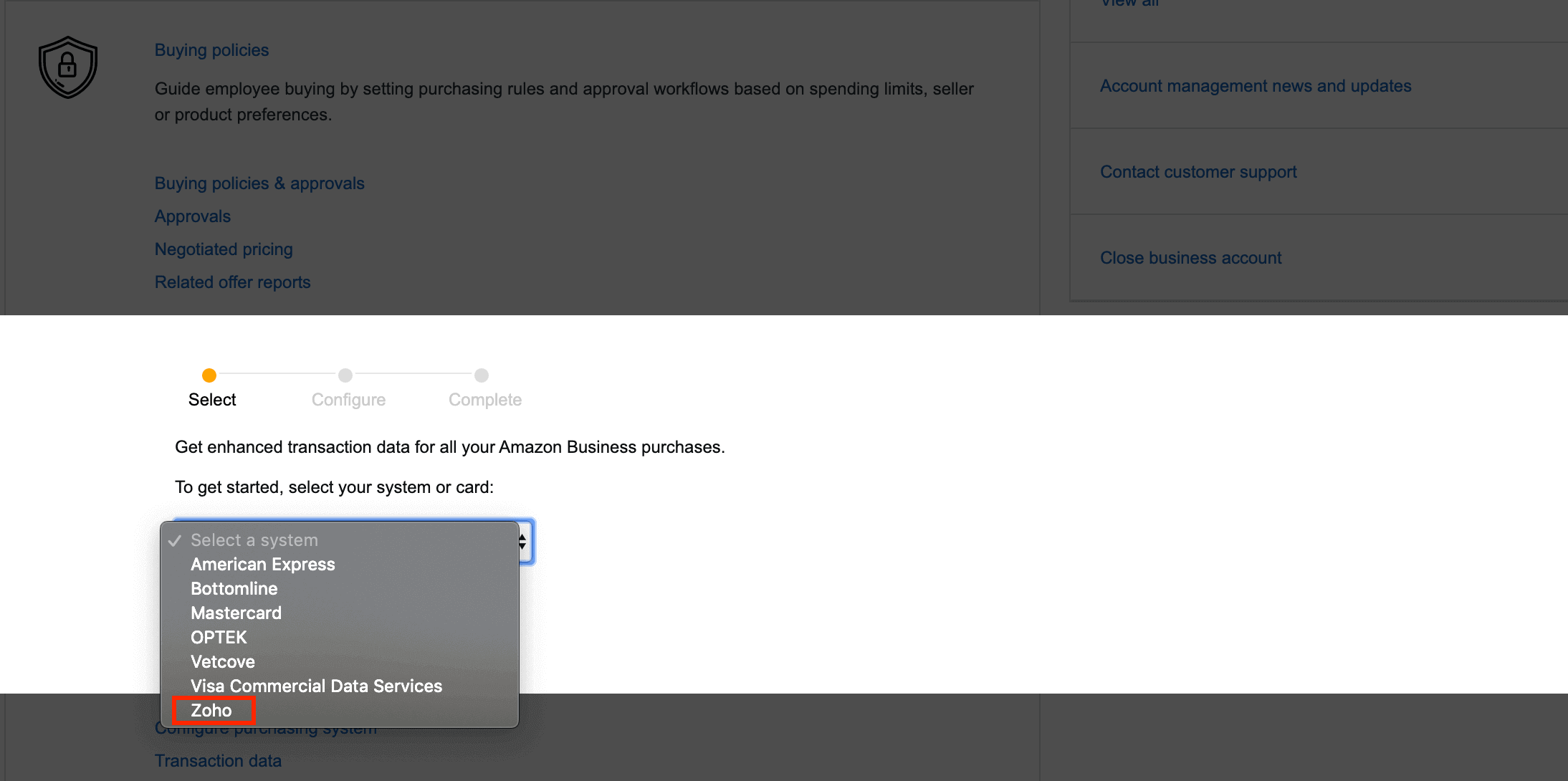 Integrate Zoho Expense With Amazon Business User Guide Zoho Expense