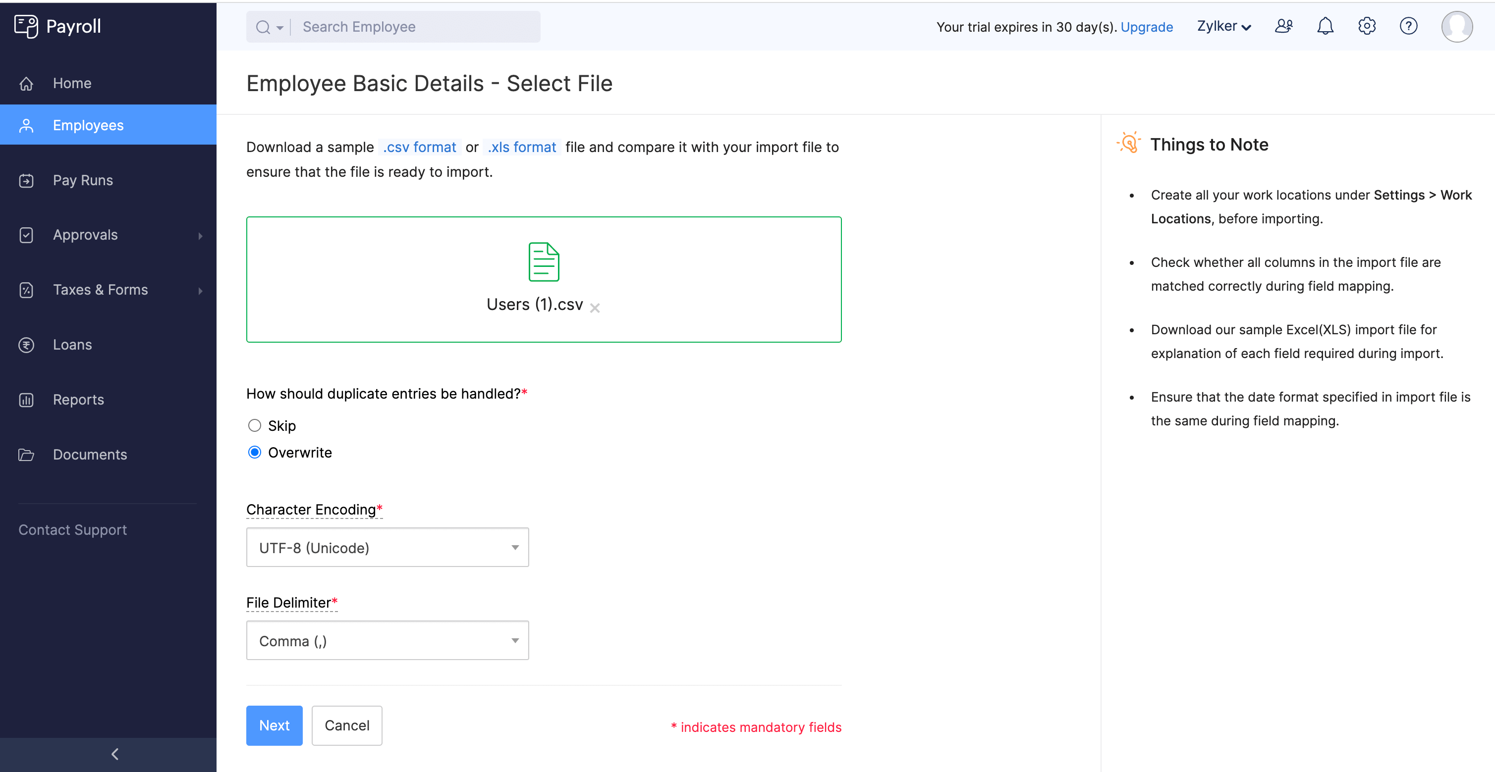 Integrate Zoho Expense With Zoho Payroll User Guide Zoho Expense