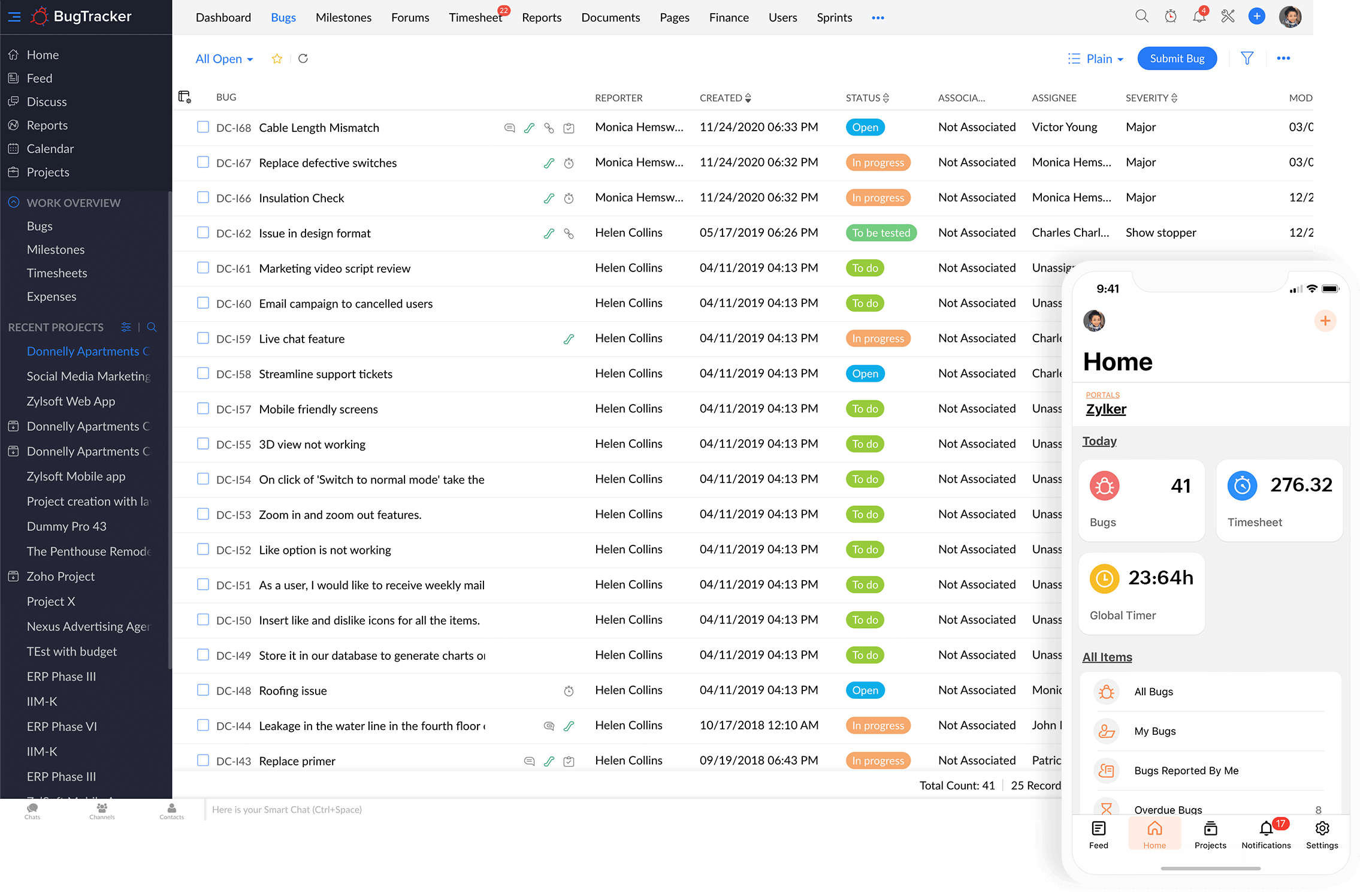 Bug Tracking Software Free Issue Tracker System Zoho