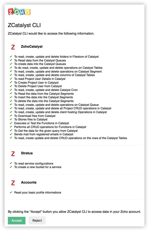 Login CLI Event Functions Tutorial Zoho Catalyst