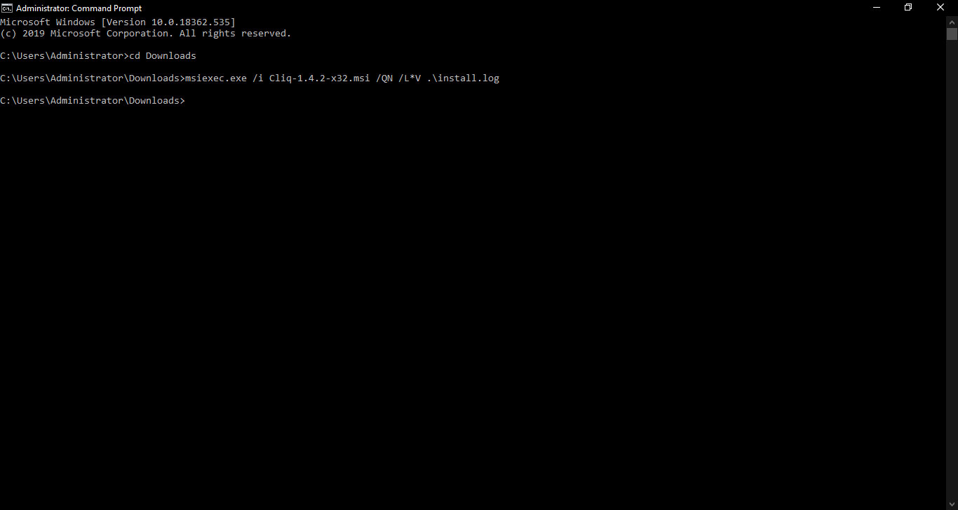 Install MSI Cliq file silently in Windows Zoho Cliq