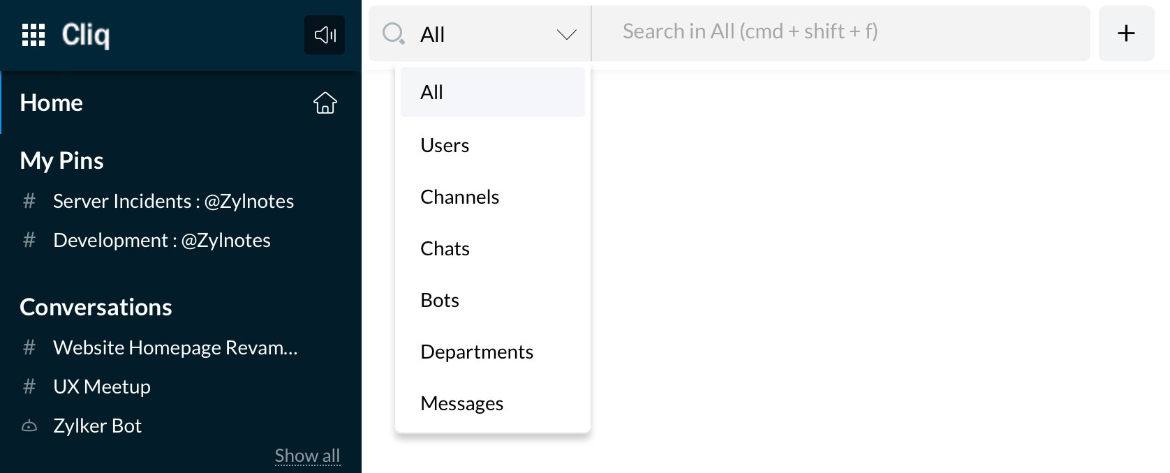 Search Bar Filters Cliq