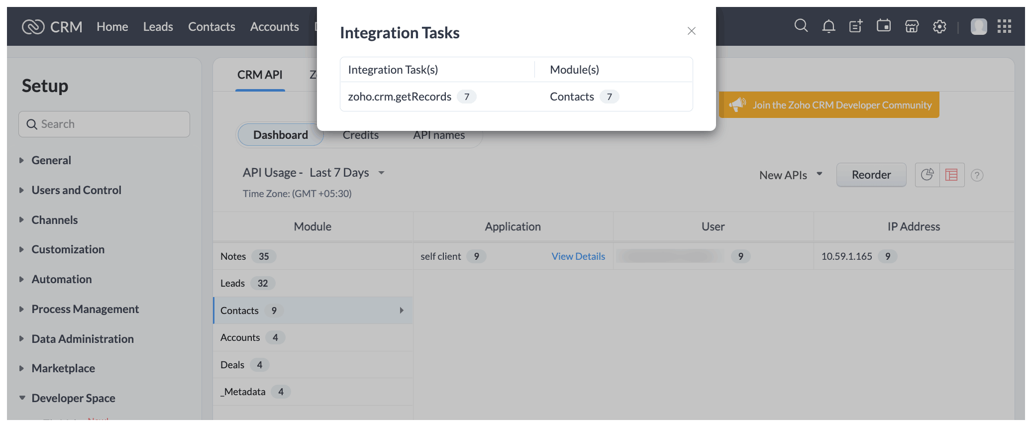 Dashboards for APIs Online Help Zoho CRM